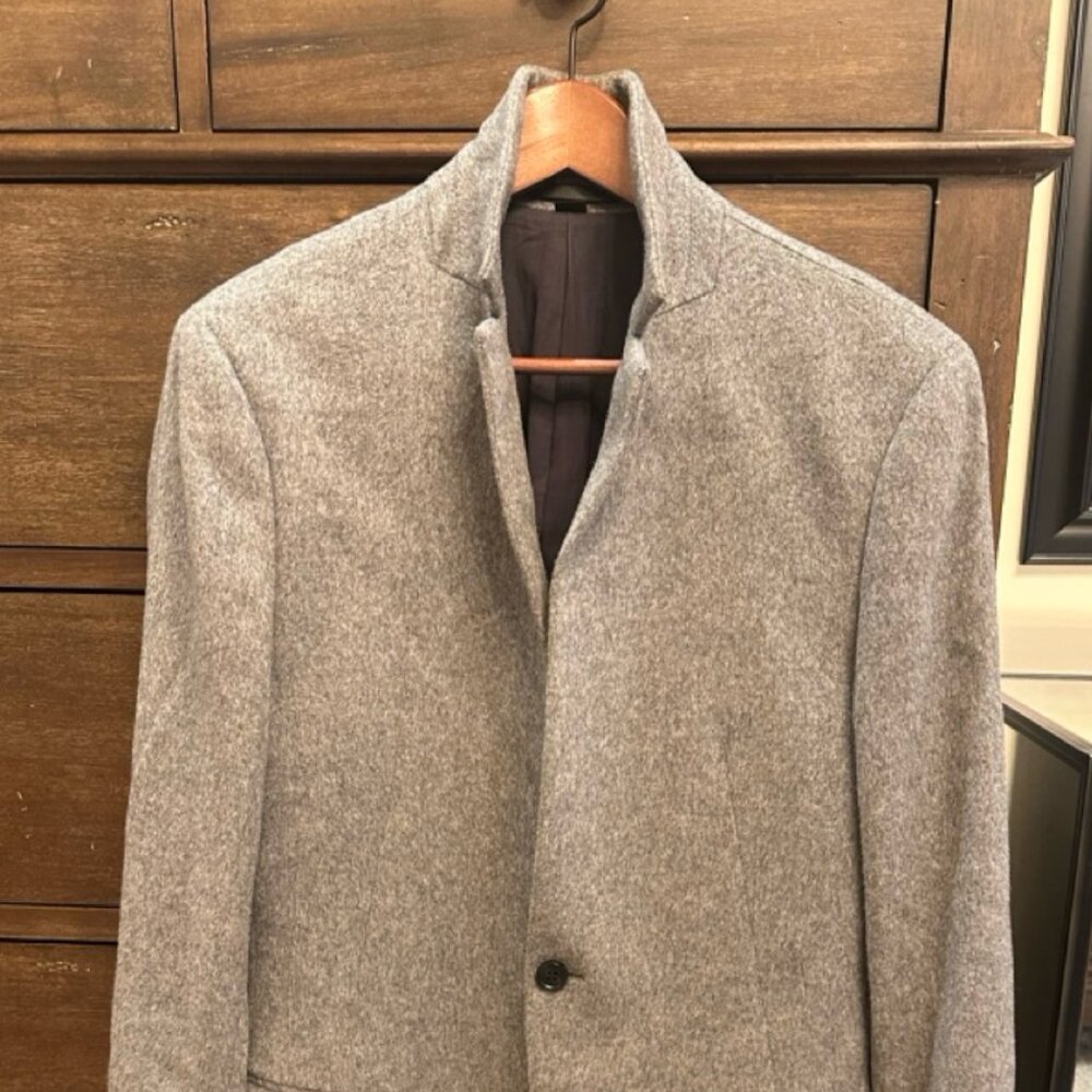 AllSaints Single-Button Bodell Overcoat - Gray (36R)